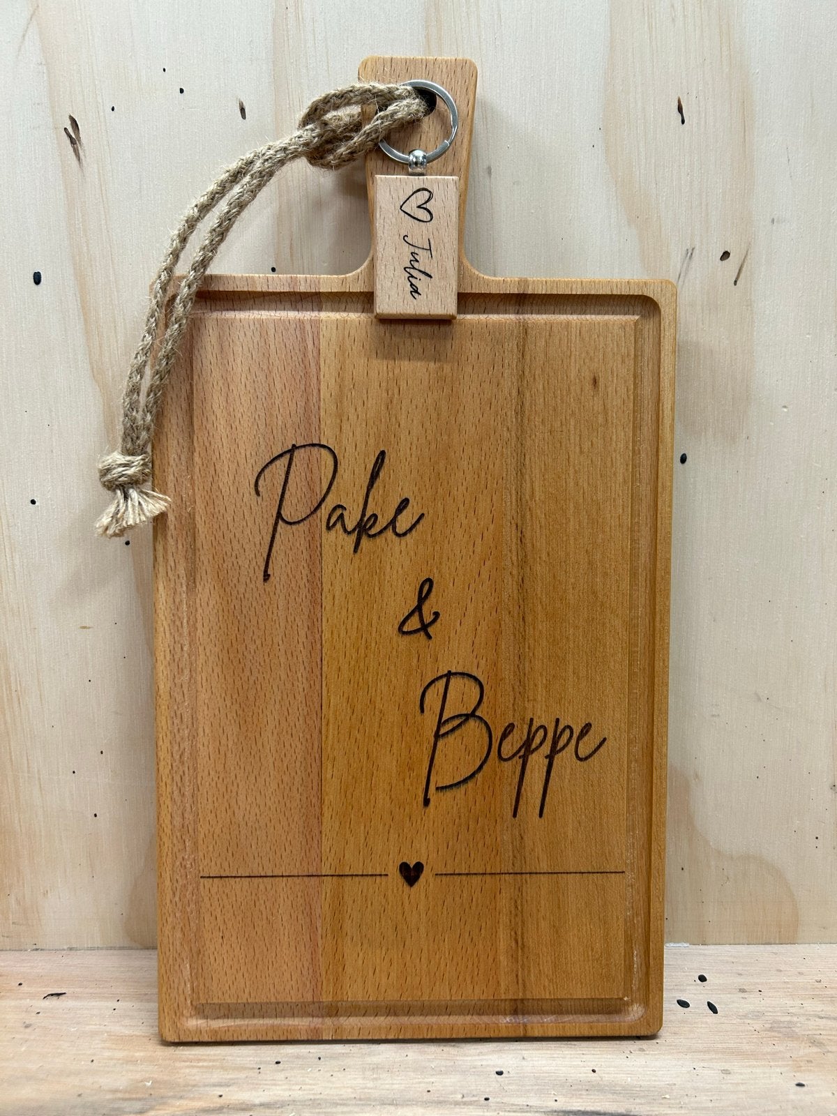 Pake & Beppe Borrelplank - Houten Serveerplank 38x20 cm, Hout, Snij-/serveerplank, Nieuw, Ophalen of Verzenden