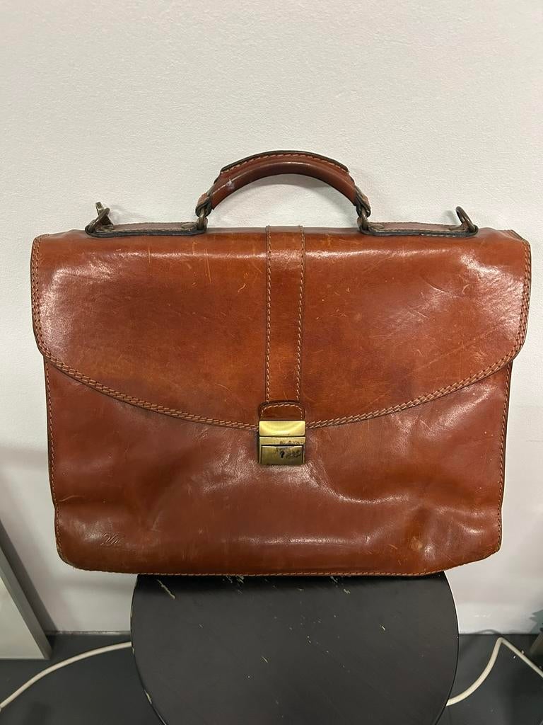 Mooie leren aktetas, Ophalen, 15 inch, Gebruikt, Aktetas
