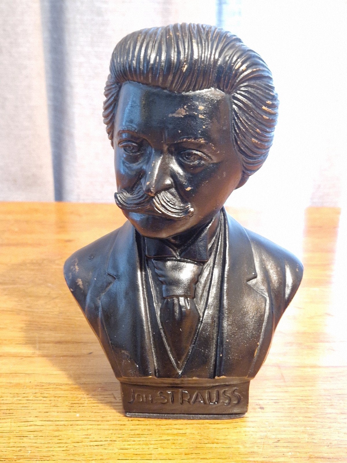 Buste Johann Strauss, 12 X 9 X 19 cm, Antiek en Kunst, Ophalen of Verzenden