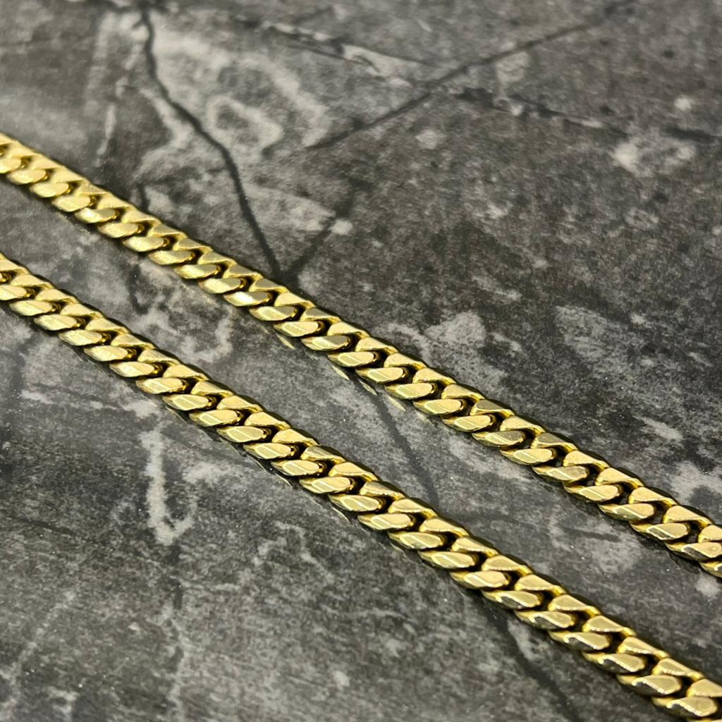 14k gouden ketting massief cuban 46,5 gram schakel, Ophalen of Verzenden, Zo goed als nieuw, Goud