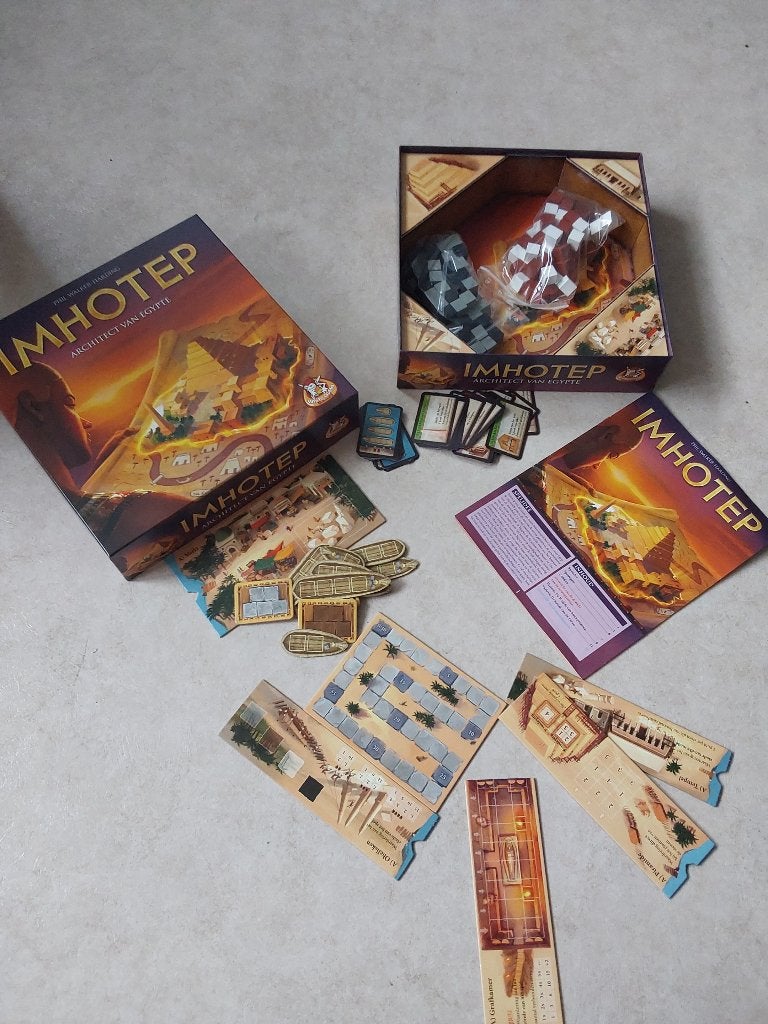 Imhotep bordspel en uitbreiding een nieuwe dynastie, Hobby en Vrije tijd, Gezelschapsspellen | Bordspellen, Een of twee spelers