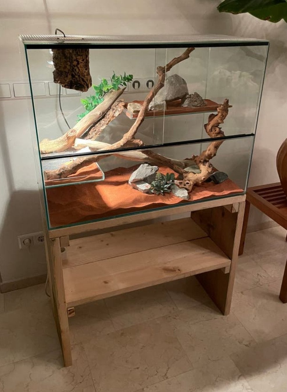 Terrarium 80 x 40 x 60, Ophalen, Zo goed als nieuw, Terrarium of Paludarium