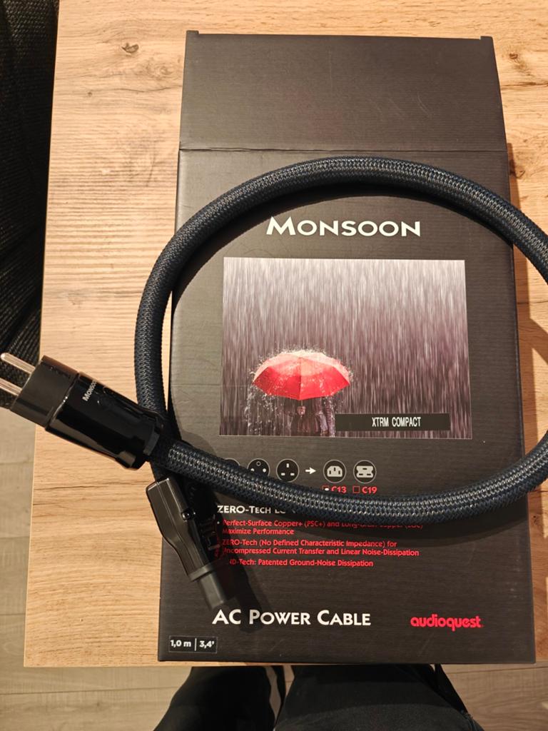 Audioquest Monsoon XTRM netkabel 1 meter, Audio, Tv en Foto, Audiokabels en Televisiekabels, Ophalen of Verzenden, Minder dan 2 meter