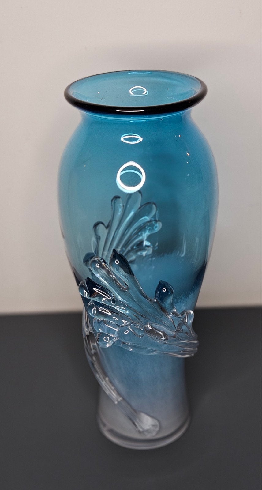 Vaas "Beach" blauw/wit H.40cm, Gilde Handwerk, Handgemaakt, Blauw, Export@Gildehandwerk.com