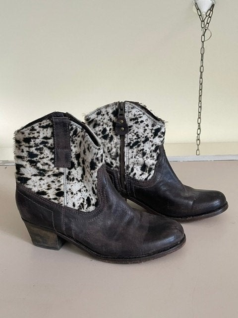 Koeienhuid cowboy laarzen laag . Lazamani maat 38, Ophalen, Zwart, Lage of Enkellaarzen, Lazamani