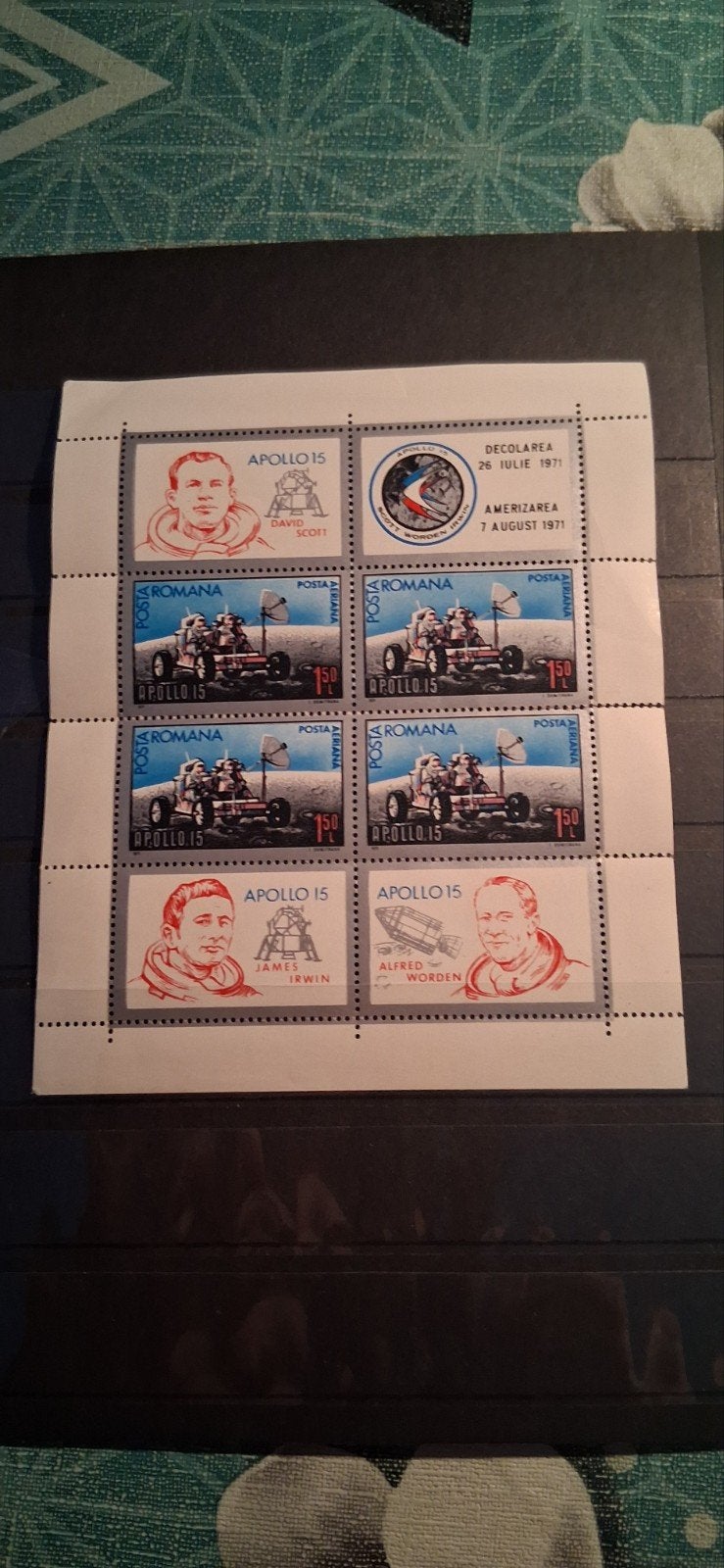 Apollo 15 Postzegelvel Roemenië 1971 - Ongebruikt, Ophalen of Verzenden, Overige landen