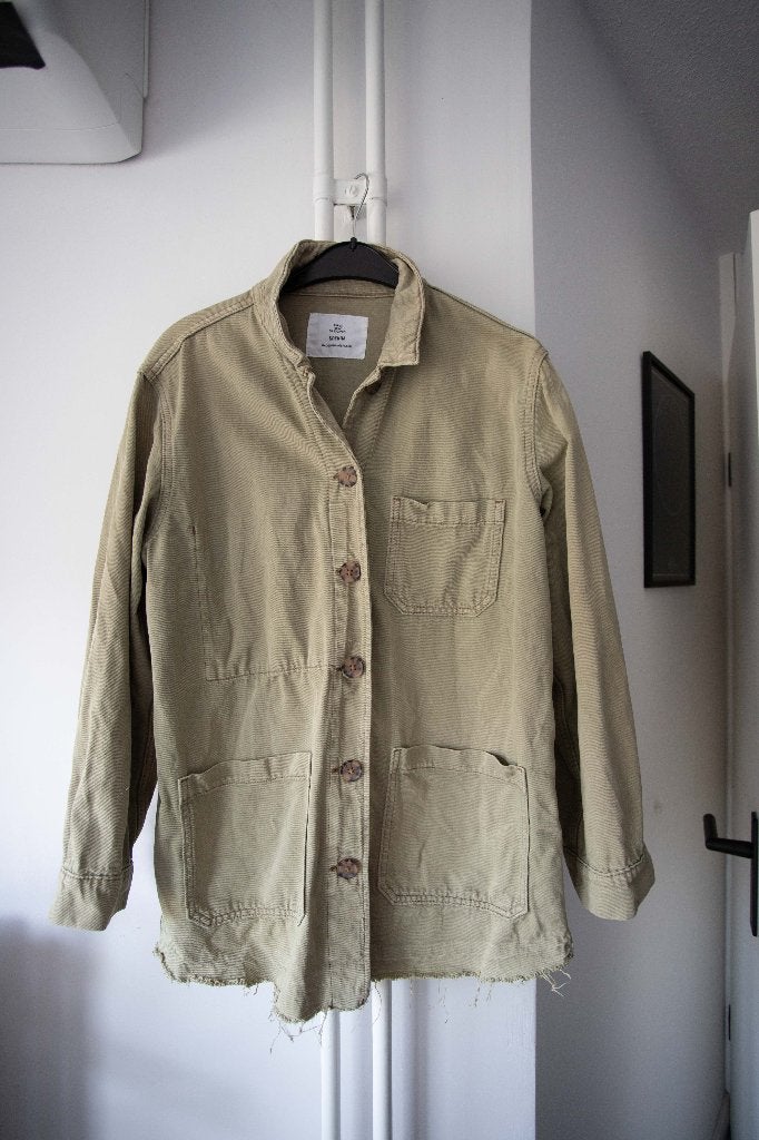 Groene/bruine spijkerjas / shacket H&M maat M, Maat 38/40 (M), H&M, Ophalen of Verzenden, Jasje