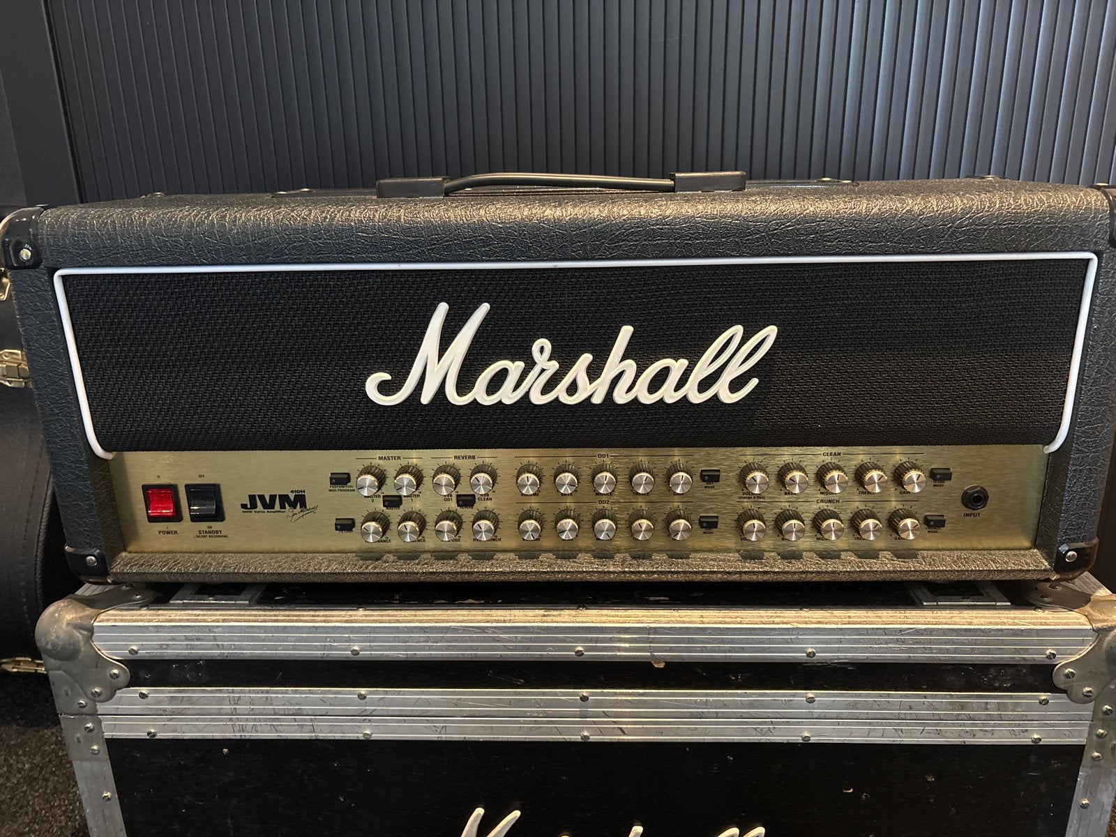 Marshall JVM 410H 100W buizen gitaarversterker top, Ophalen, Gebruikt, Gitaar, 100 watt of meer