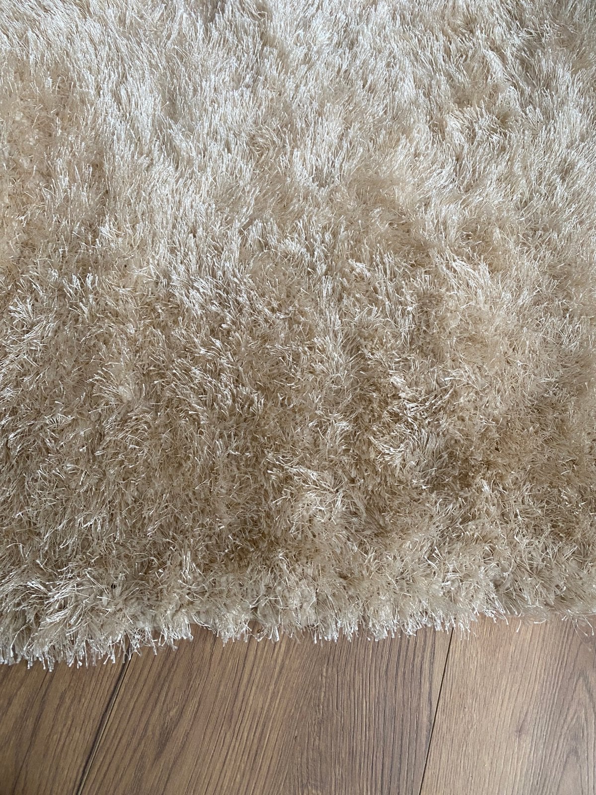 Vloerkleed hoogpolig ovaal, Ophalen, 100 tot 150 cm, Beige, Nieuw
