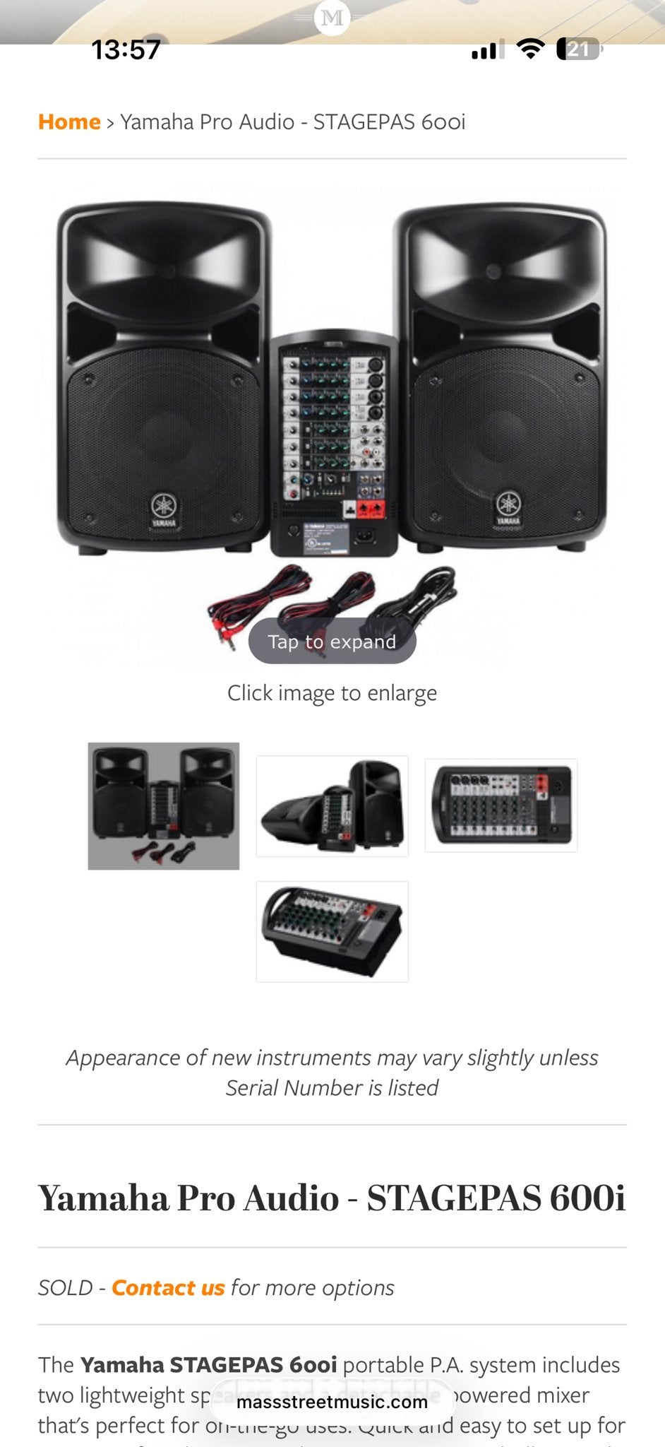 Yamaha STAGEPAS 600i Draagbaar PA-systeem incl.statieven, Ophalen, Zo goed als nieuw
