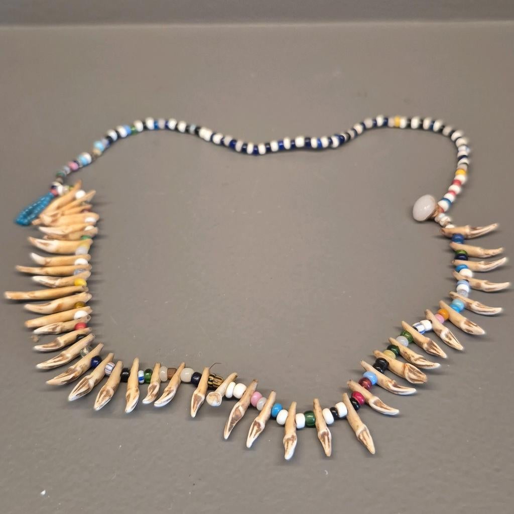Tribale tanden ketting / dubbele armband, Ophalen of Verzenden