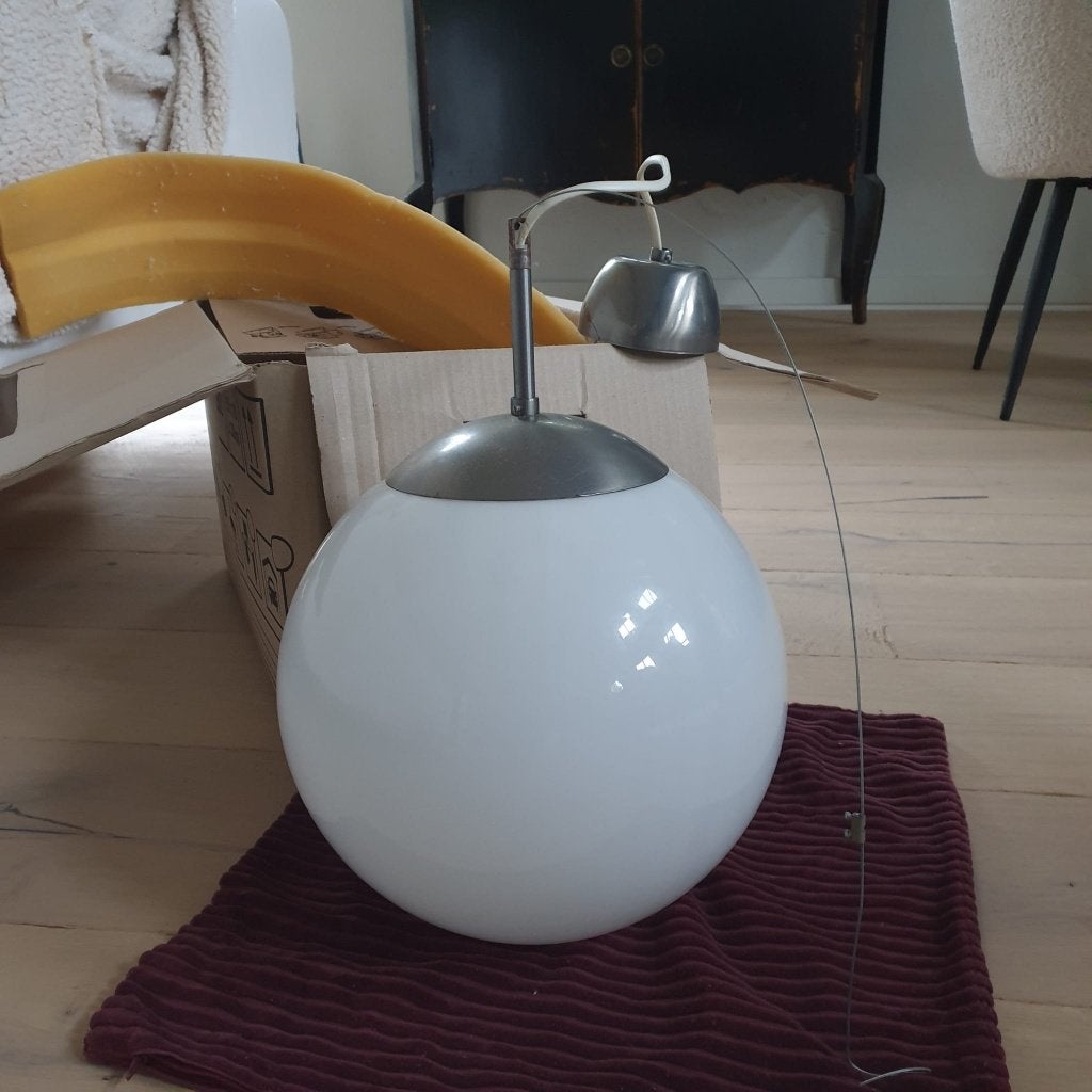 Ikea bolvormige hanglamp - doorsnede 27 cm, Ophalen, Gebruikt, Neutraal, E27 (groot)
