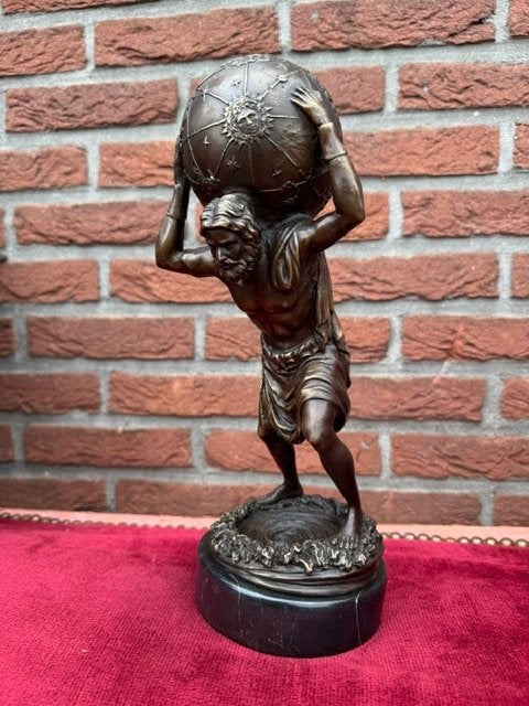 bijzonder bronzen beeld, ATLAS, Ophalen of Verzenden, Brons, Beeld, Man