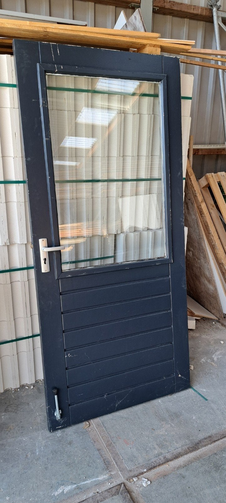 Hardhouten buitendeur 930*2015 mm, Ophalen, Gebruikt, 80 tot 100 cm, Buitendeur