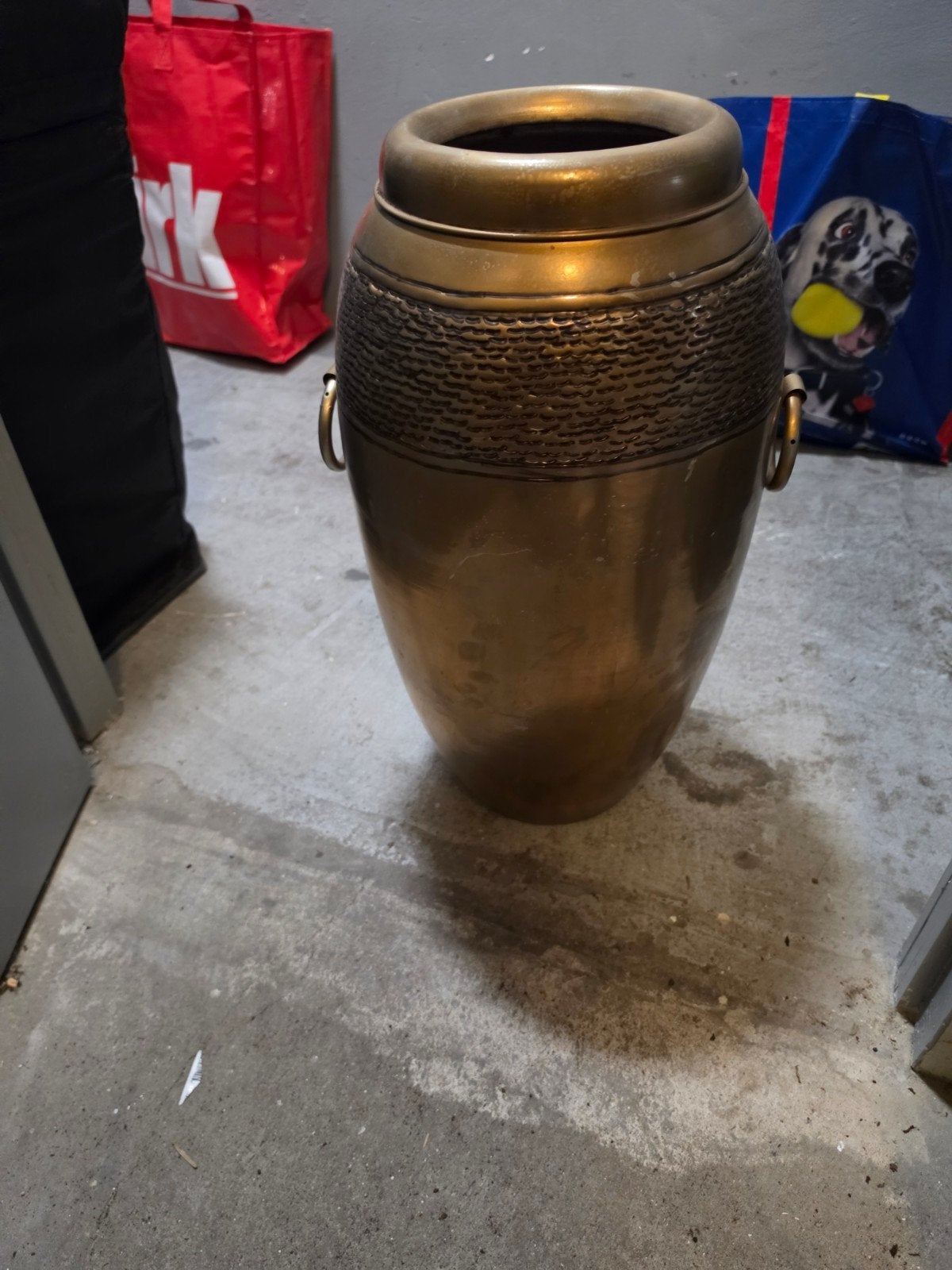 2 grote metalen vazen, Ophalen, Rond, Metaal, Minder dan 25 cm