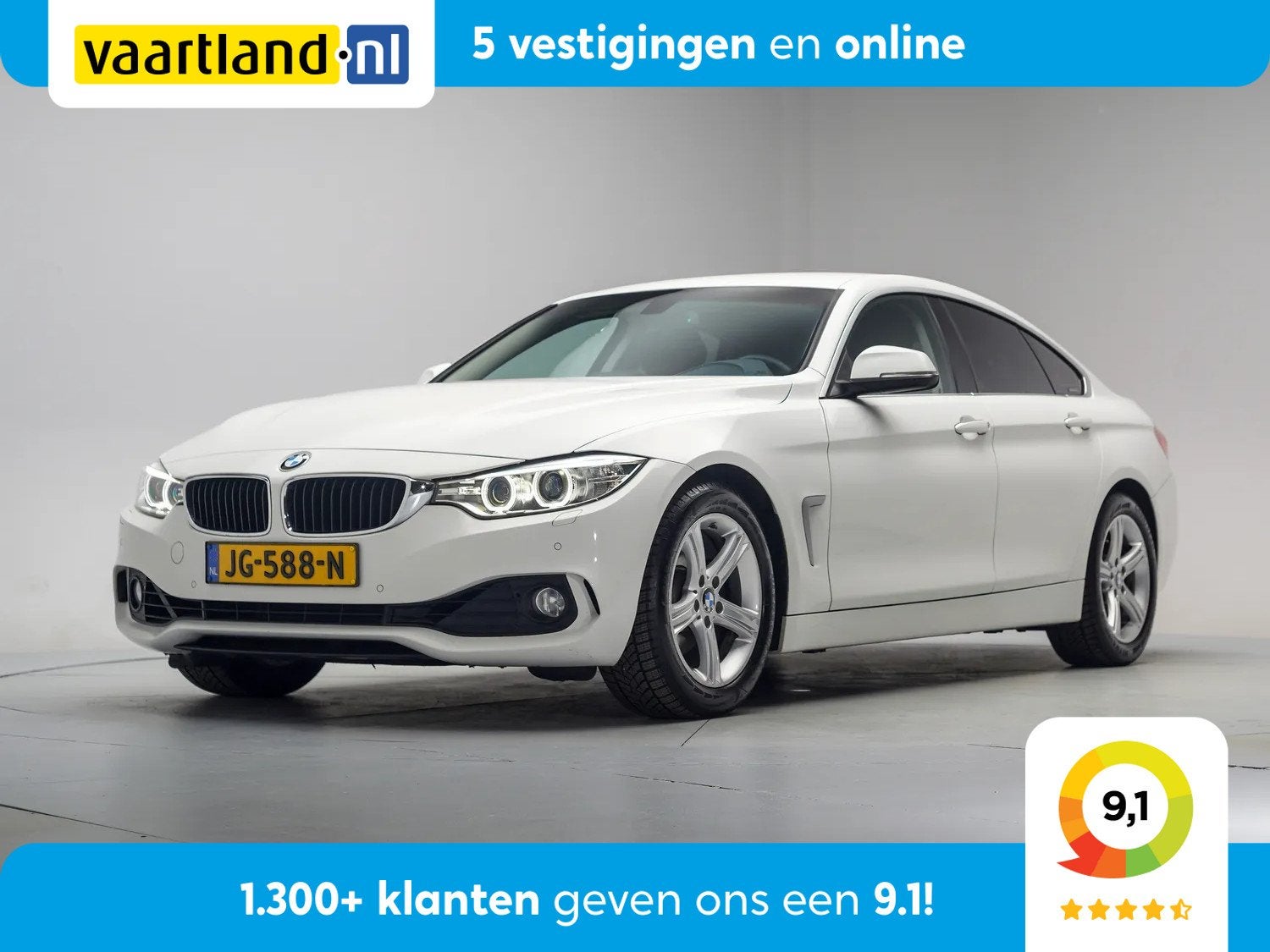 BMW 4 Serie 418i Executive Sport Aut. [ Navi Xenon PDC Clima, Auto's, Automaat, Dealer onderhouden, 136 pk, Gebruikt