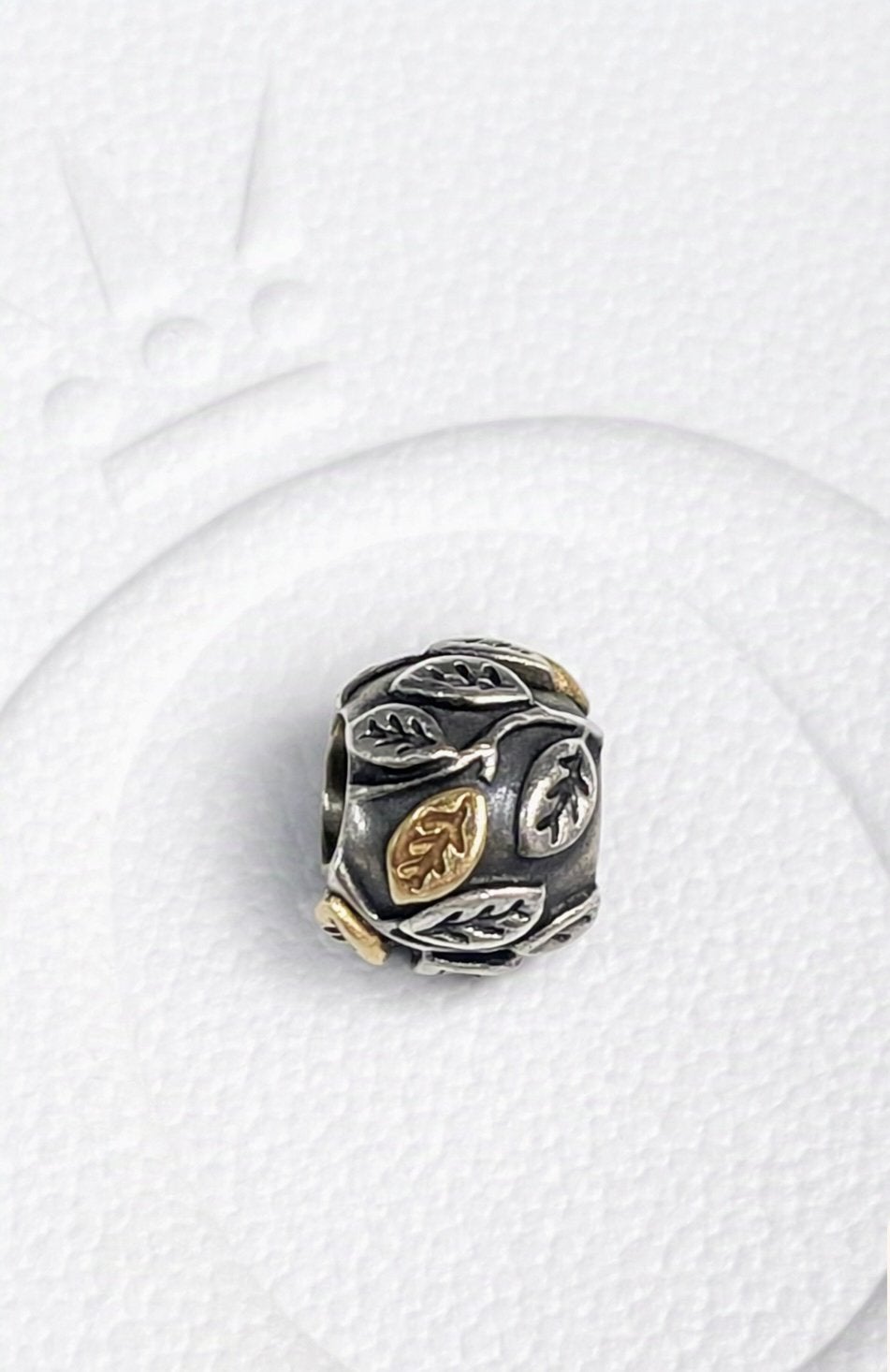 Pandora tt bedel Tree of Life met 14K goud RETIRED, Ophalen, Zo goed als nieuw, Zilver, Pandora