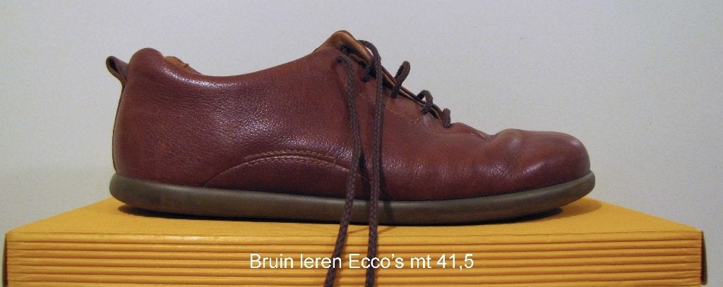 Dames schoenen Ecco leer mt 40 bruin, Ecco, Schoenen met lage hakken, Bruin, Ophalen of Verzenden