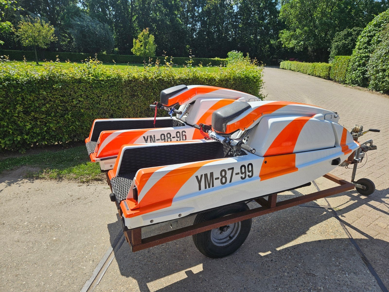 2 Kawasaki Jetski 550 incl. aanhanger en onderdelen, Ophalen of Verzenden, Gebruikt, Benzine, Minder dan 70 pk