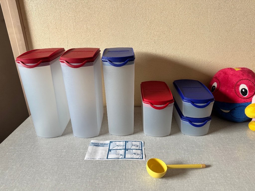 6 NIEUWE Space Makers - ruimtespaarders TUPPERWARE, Ophalen of Verzenden, Nieuw, Bewaardoos, Vaatwasserbestendig