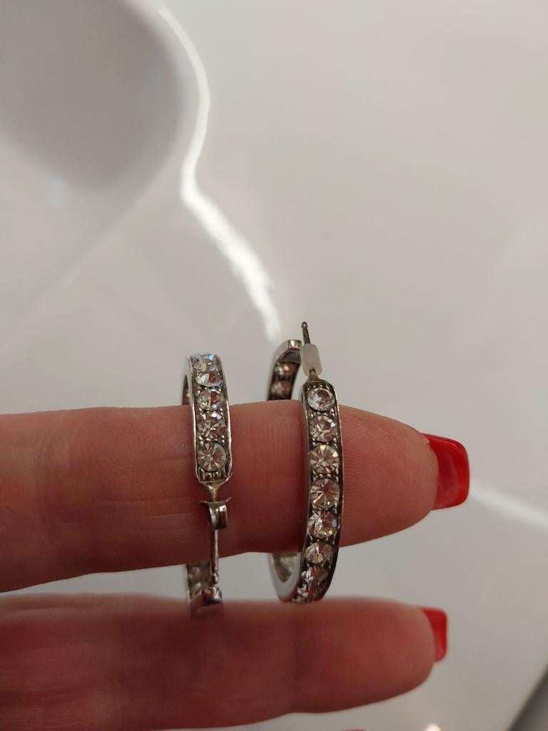 Oorbellen/ringen 925 zilver met steentjes., Sieraden, Tassen en Uiterlijk, Ringen, Ophalen of Verzenden, Zilver, Zilver, Dame