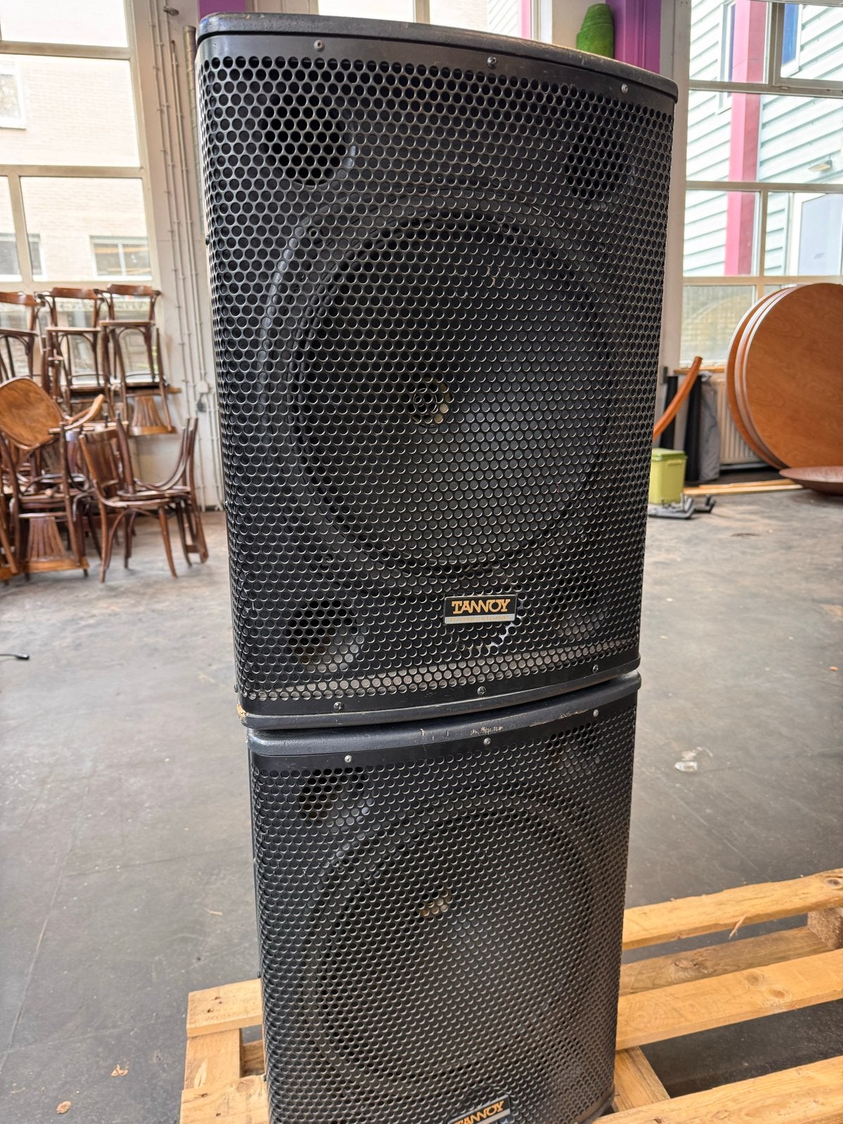 Tannoy i12/t12, i15 luidsprekers met EV p1200, q66 versterke, Overige merken, Gebruikt, Overige typen, Ophalen of Verzenden