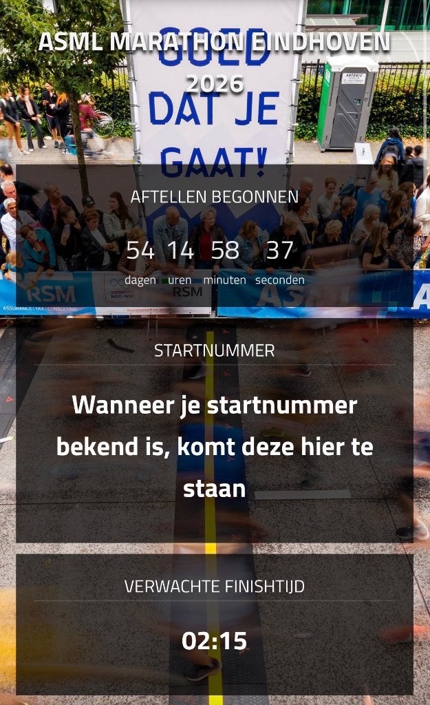 Ticket Halve marathon Eindhoven, Overige merken, Overige typen, Nieuw, Ophalen of Verzenden