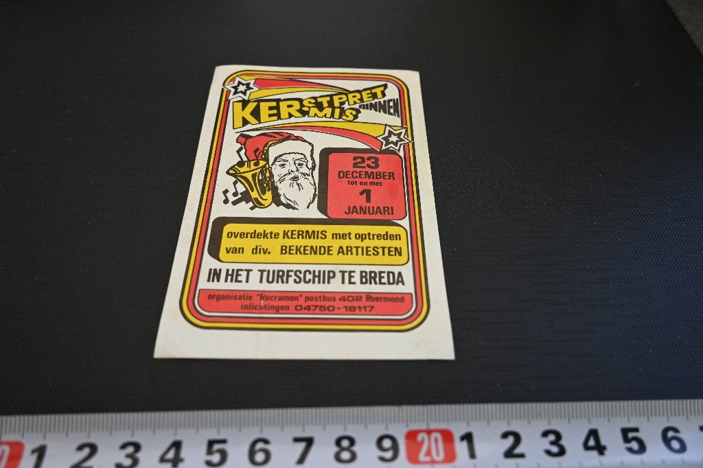 sticker kertpret kerstmis binnen turfschip te breda, Ophalen, Zo goed als nieuw