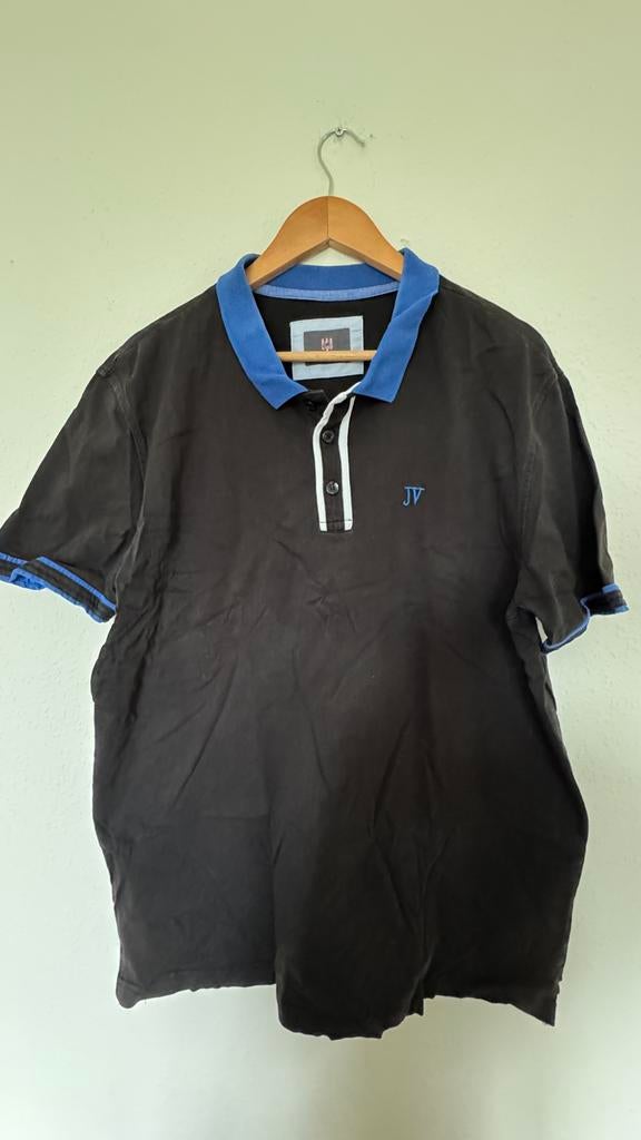 Janvanderstorm Polo Zwart/Blauw XL - 100% Katoen Comfortabel, Ophalen of Verzenden, Gedragen, Maat 56/58 (XL), Zwart