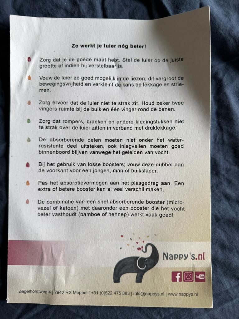 Wasbare luiers hu-da bamboe, Ophalen of Verzenden, Gebruikt, Overige typen, Overige merken