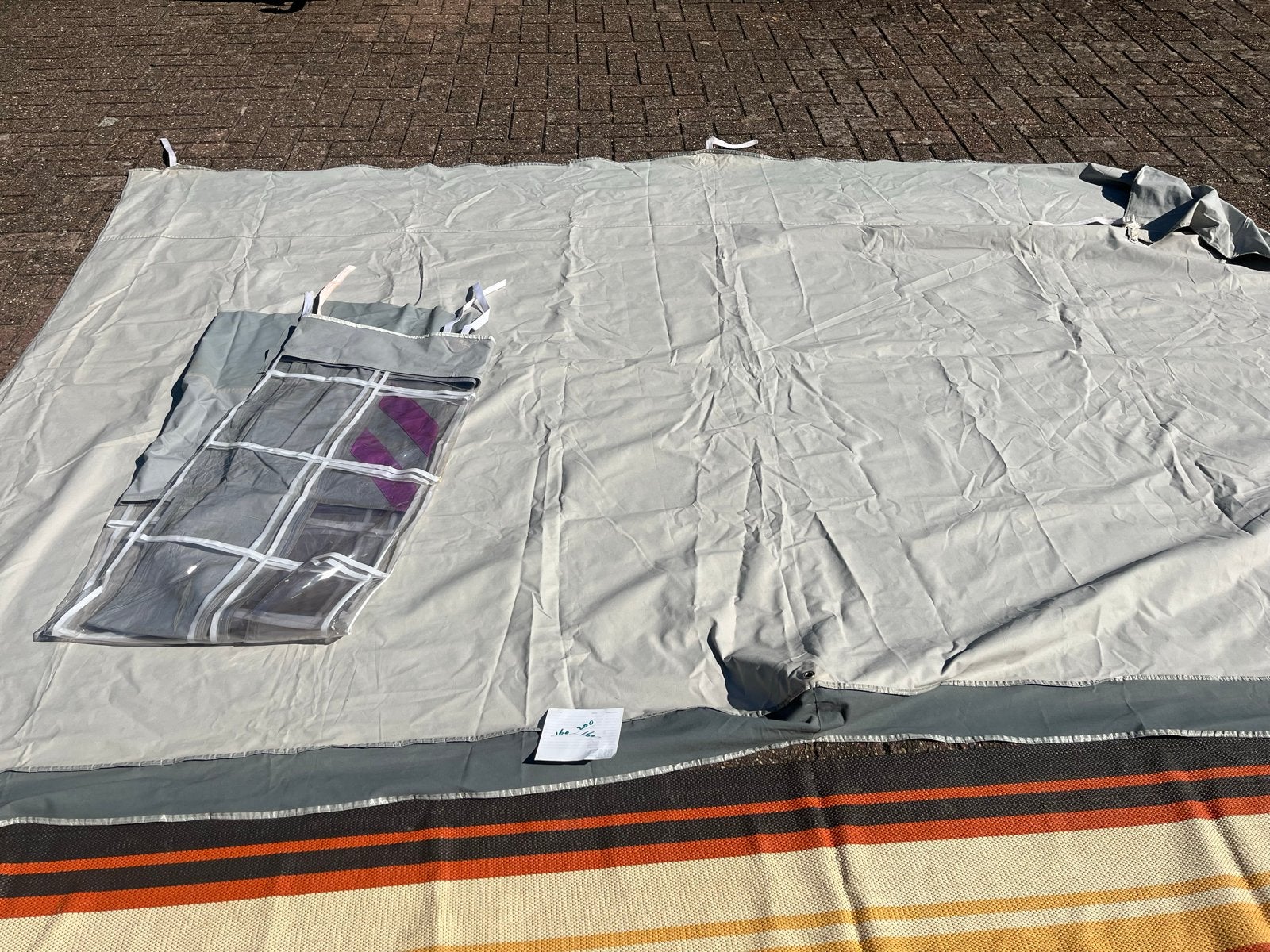 Luifel voor vouwwagen met 1 zijkant en ramen, Ophalen, Gebruikt