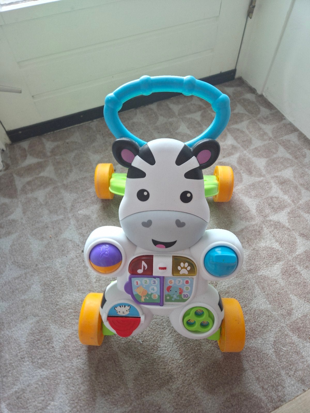 Fisher-Price Zebra Loop Walker, Kinderen en Baby's, Speelgoed | Babyspeelgoed, Gebruikt, Overige typen, Met licht, Met geluid