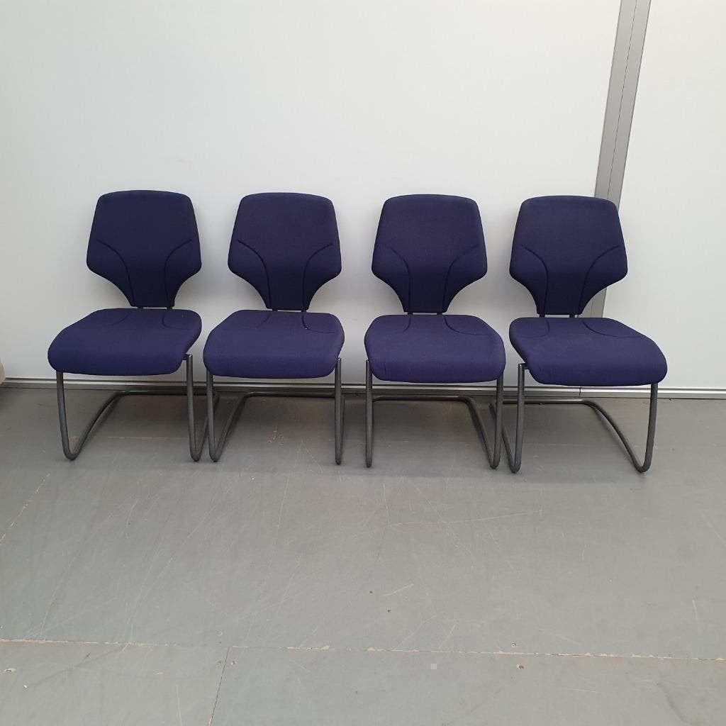 Set 4 stuks Giroflex vergaderstoelen - blauwe stof