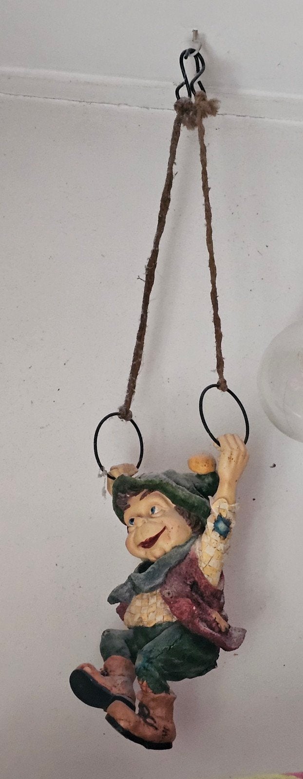 Leuke decoratieve Laaf aan touw en ringen 80 cm lengte, Ophalen of Verzenden, Gebruikt, Laaf