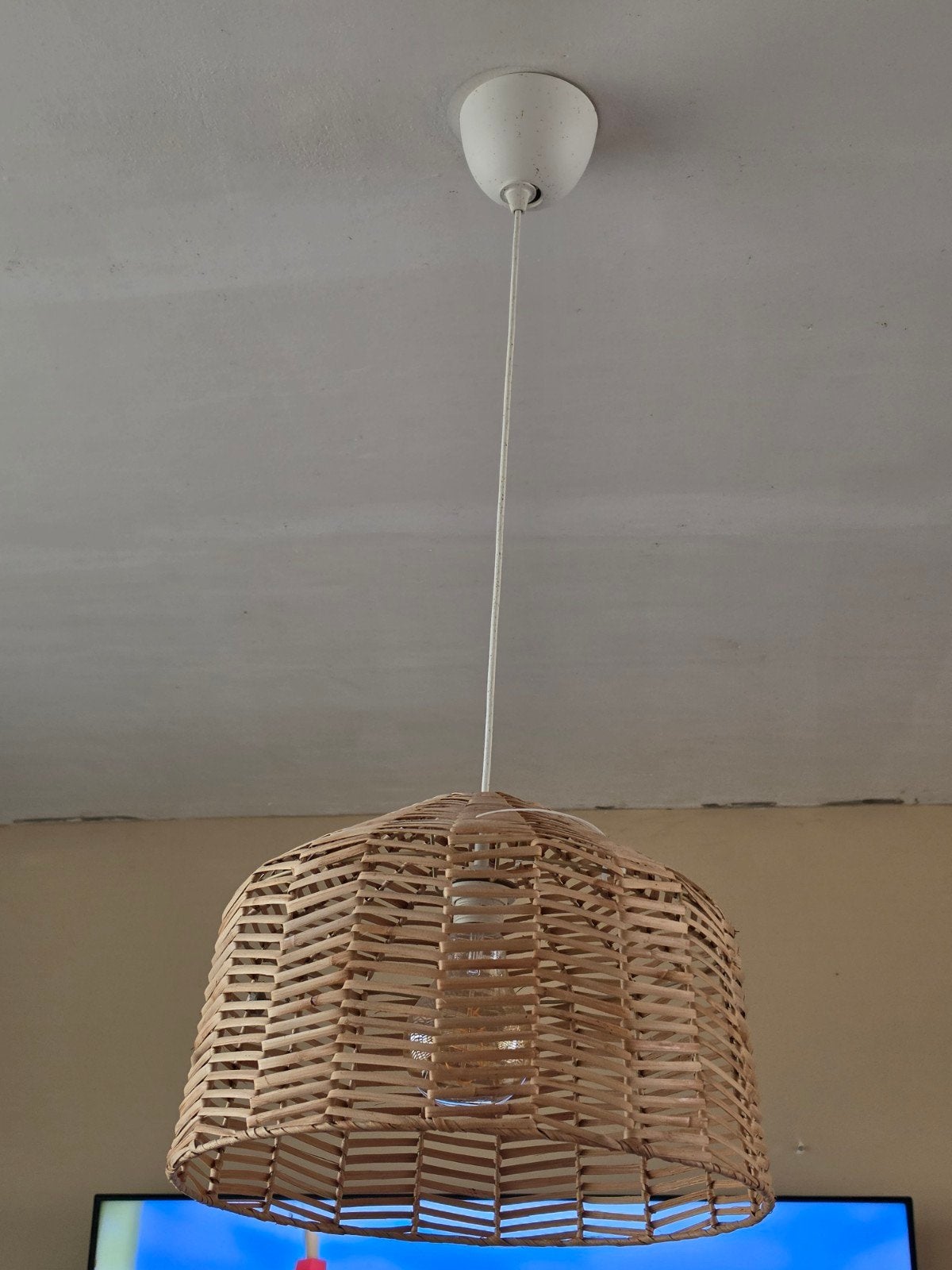2x Rotan hanglamp - Boheemse stijl kappeland/havsdjup ikea, Ophalen, Natuurlijk materiaal, E27 (groot), Zo goed als nieuw