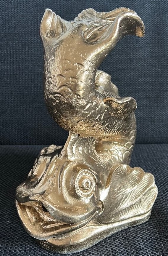 Betonnen gouden koi a karper vis 27 cm hoog, Ophalen