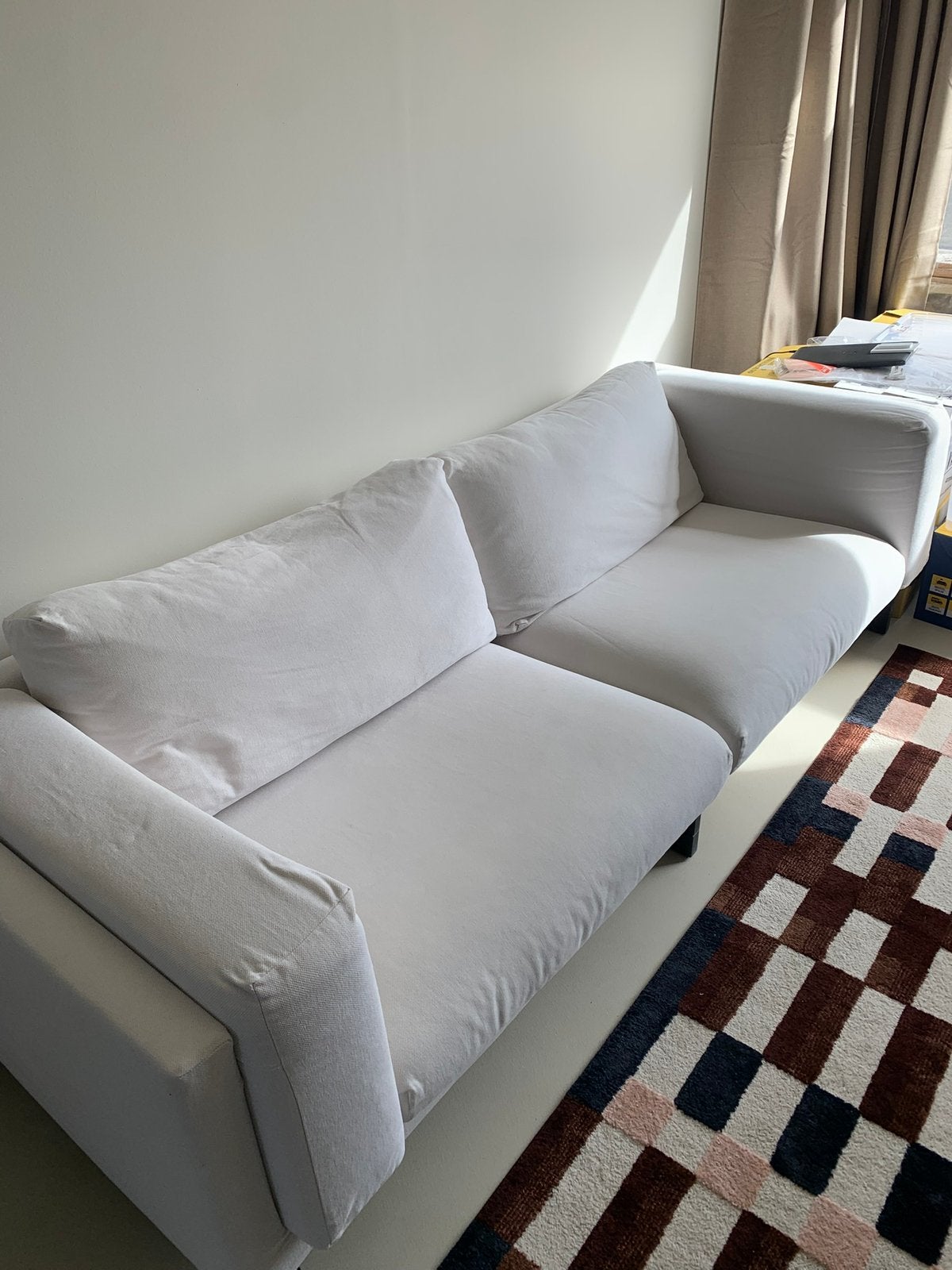 IKEA Nockeby 3 zits bank - beige, Verzenden, Gebruikt, Overige maten, Stof
