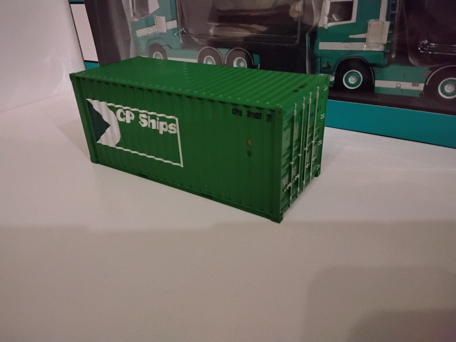 Tekno 20ft container, Hobby en Vrije tijd, Ophalen of Verzenden, Zo goed als nieuw, Bus of Vrachtwagen, Tekno