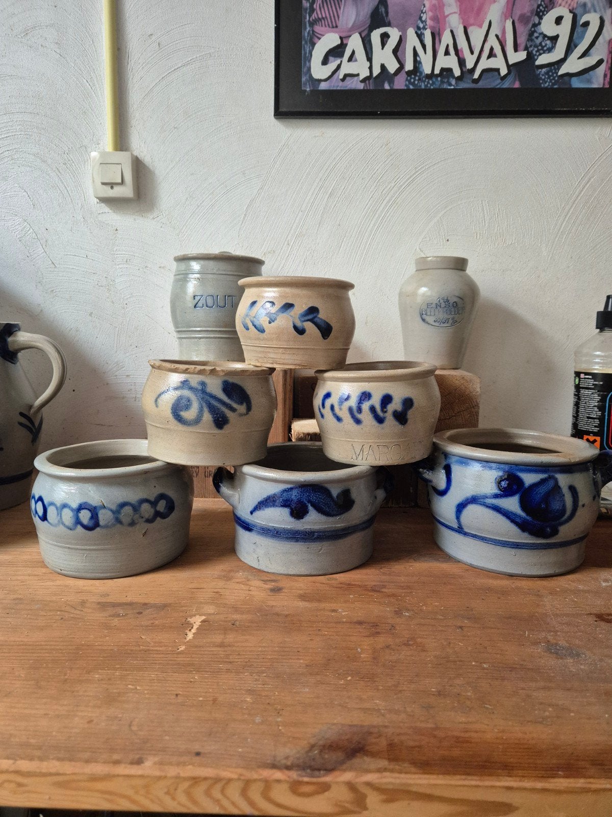 Antieke Zoutpotten en Keukenpotten - Set van 11, Antiek en Kunst, Antiek | Keramiek en Aardewerk, Ophalen