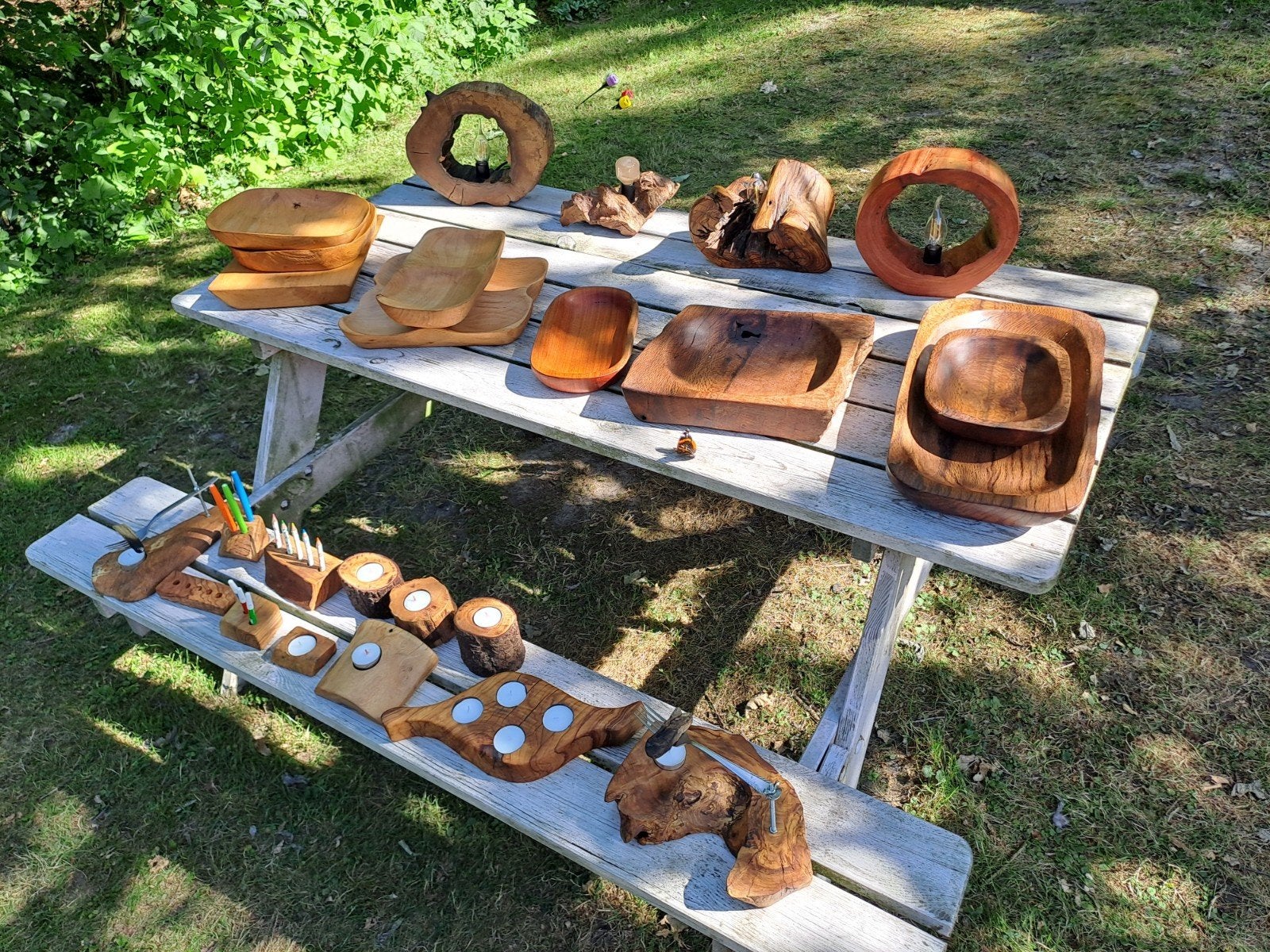 Handgemaakte houten schalen en decoratie, Huis en Inrichting, Woonaccessoires | Schalen en Manden, Ophalen, Schaal, Nieuw, Handgemaakt