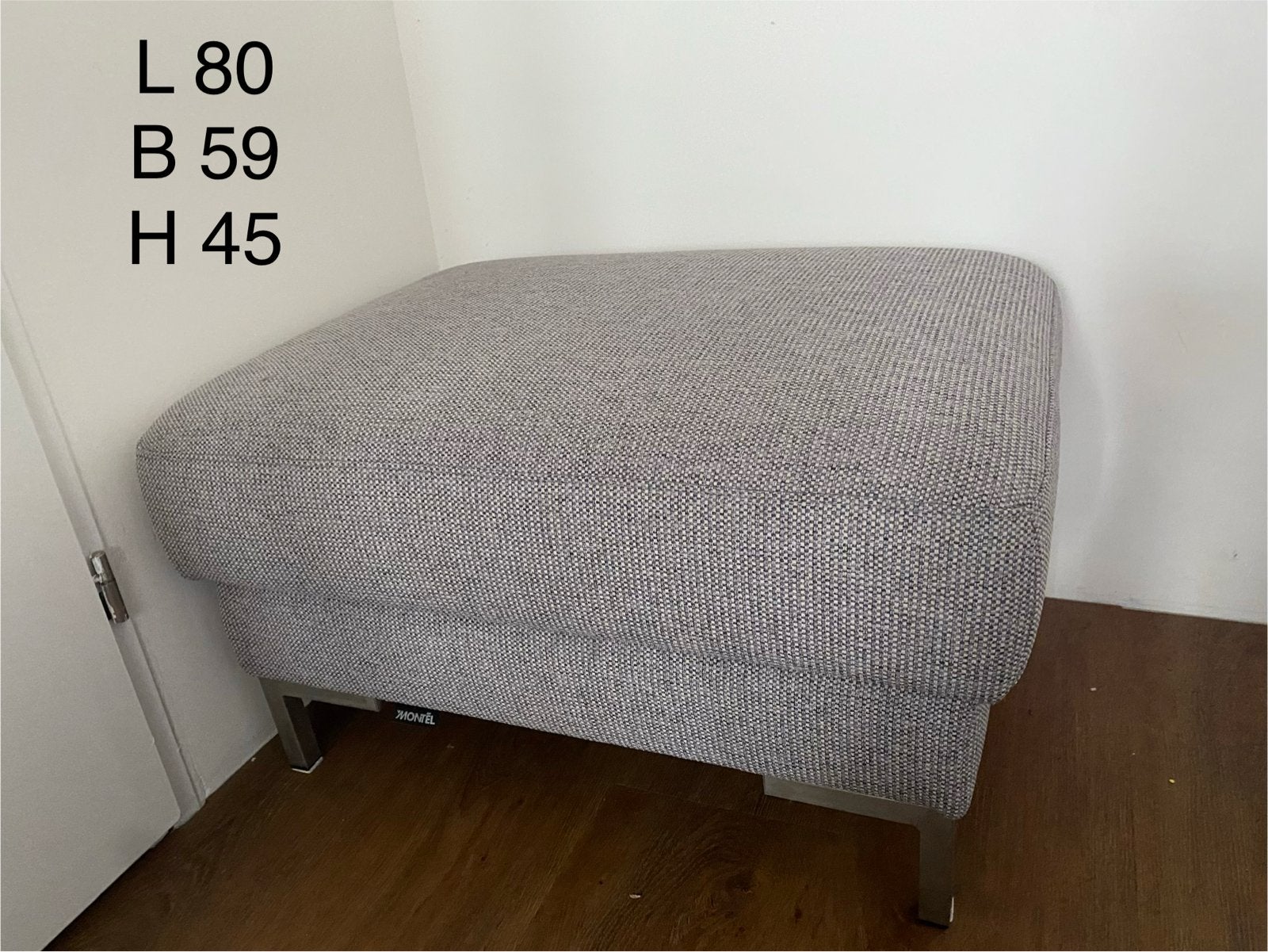 Grijs Montel Hocker - Nieuwstaat, Nieuw, Stof, Rechthoekig, 50 tot 75 cm