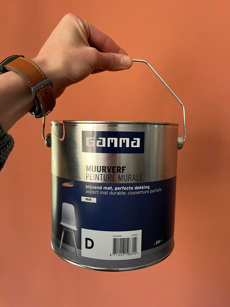 Gamma muurverf terracotta <2L, Ophalen of Verzenden, Zo goed als nieuw