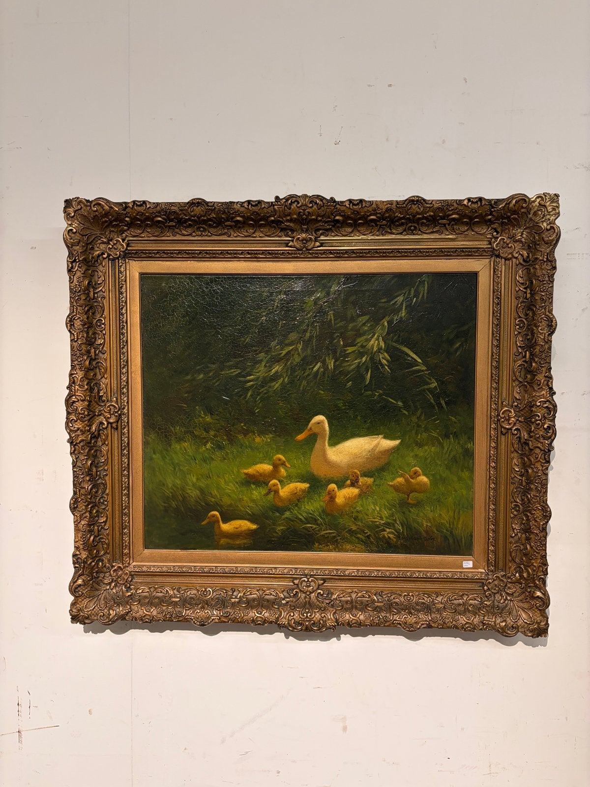 Constant Artz - Eendenfamilie aan de waterkant, Antiek en Kunst, Ophalen