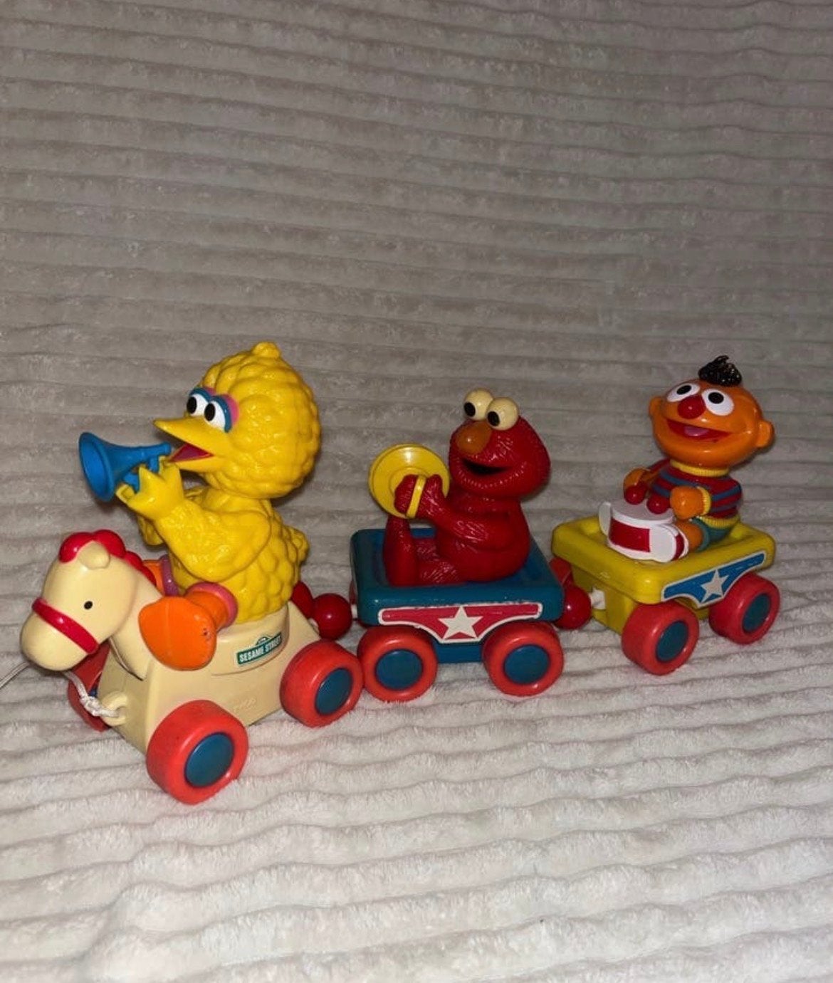Vintage Sesamstraat Treinset - Pino, Elmo & Ernie, Ophalen of Verzenden, Gebruikt