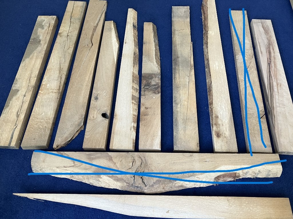 10 planken plankjes teak 68 - 90 cm lang, Ophalen of Verzenden, Nieuw, Hout, Knutselwerk