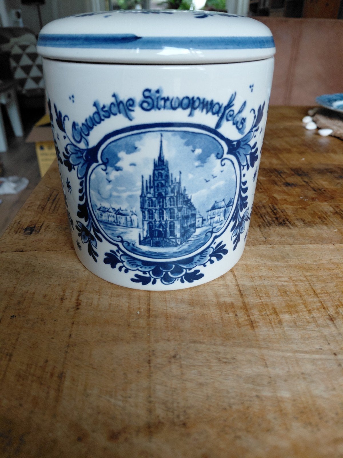 Delfts Blauw Siroopwafelpot - Markus Siroopwafelbakkerij, Antiek en Kunst, Ophalen of Verzenden