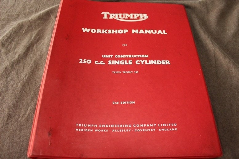 Triumph 250cc TR25W Trophy motorcycle workshop manual, Motoren, Ophalen of Verzenden, Triumph