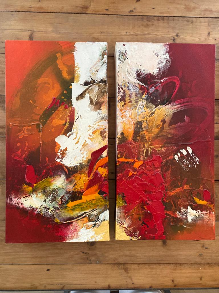 Tweeluik William Malucu (2x30x60) - Acryl op doek, Ophalen
