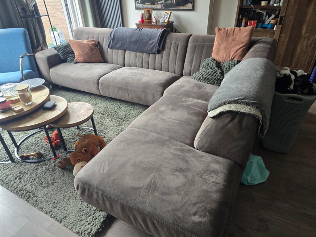 Ruime hoekbank met longchair, 3.06m x 2.30m, Ophalen, Industriele look, Hoekbank, 300 cm of meer