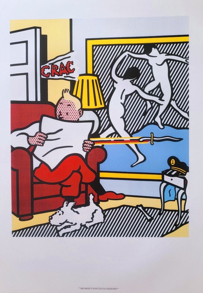 Lichtenstein - Tintin reading - Kuifje leest, Antiek en Kunst, Verzenden